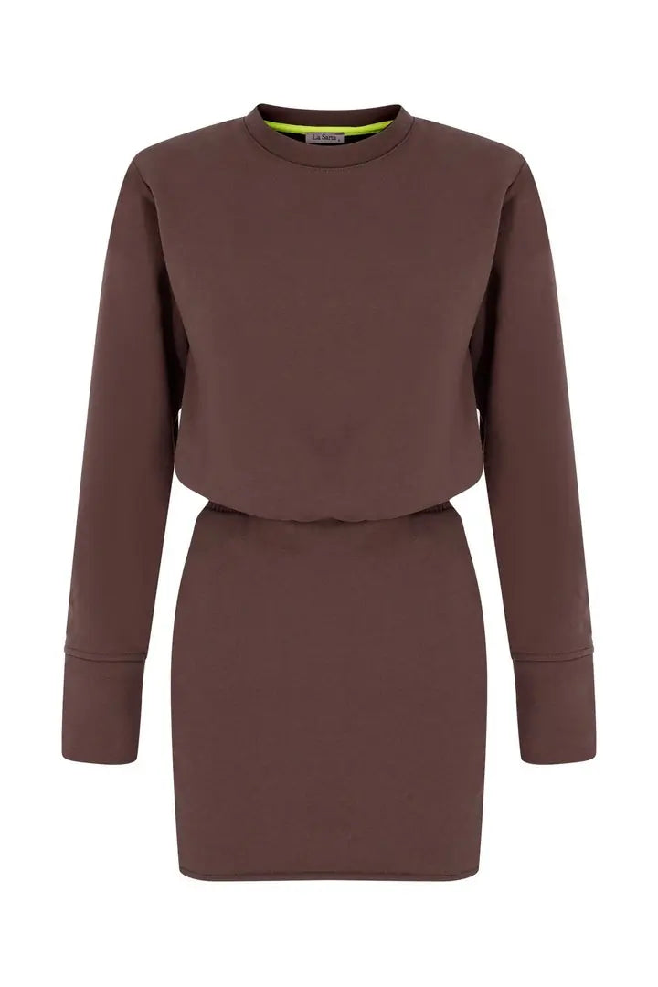 Luna Mini Slit Detail Long Sleeve Sweat Dress - 2