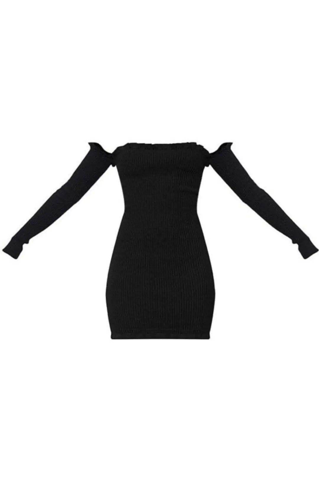 Riviera Ribbed Off-Shoulder Mini Dress