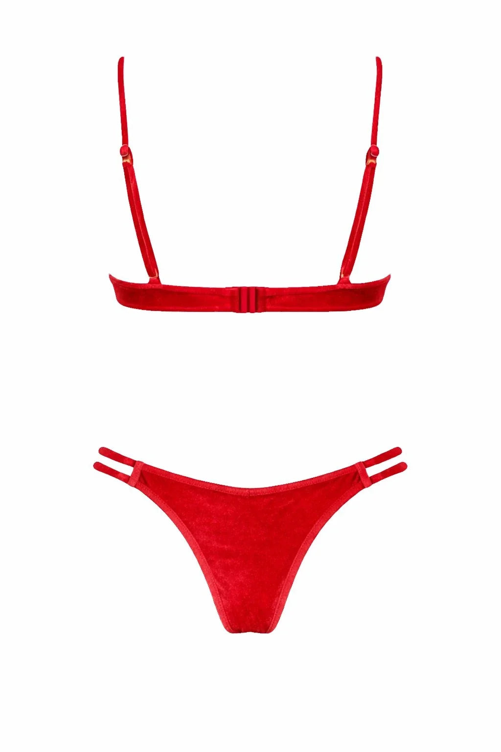 Velora Velvet Bikini In Ruby Red