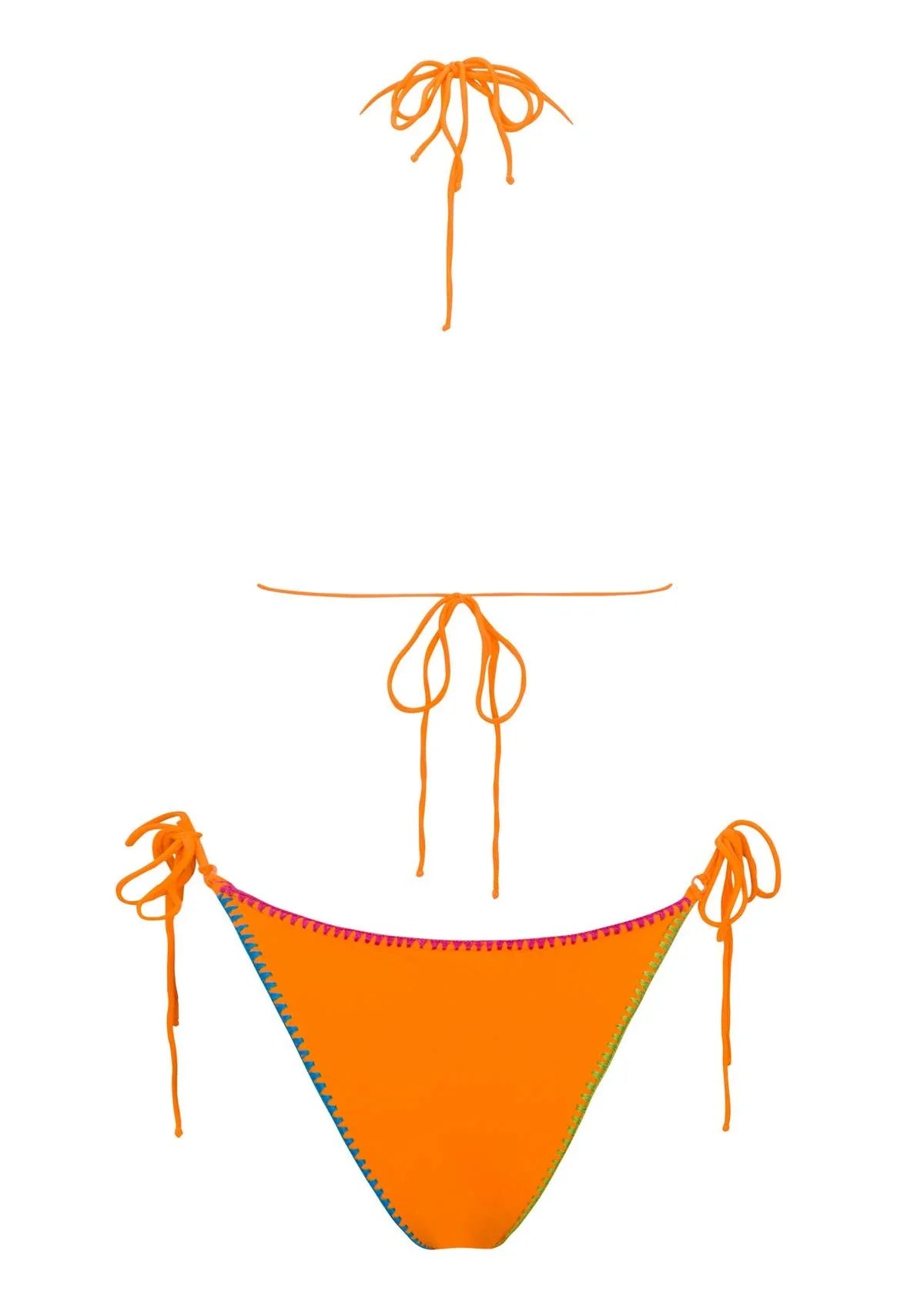 Deja Hand-Embroidered Bikini In Orange