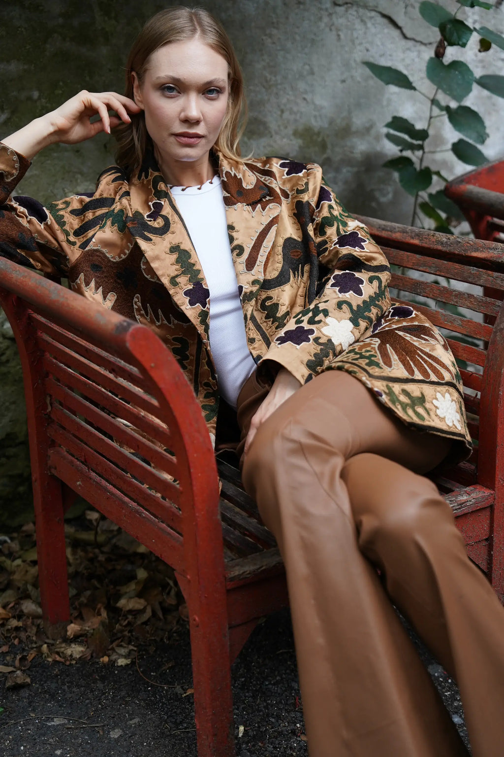 Suzani Brown Silk Jacket