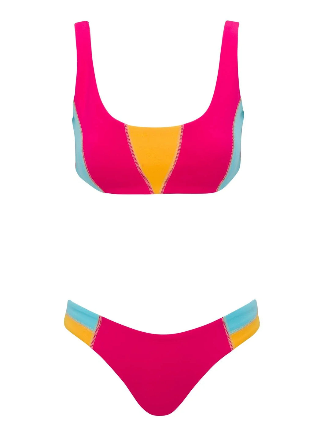 Vivid Scuba Bikini In Fuchsia Colourblock