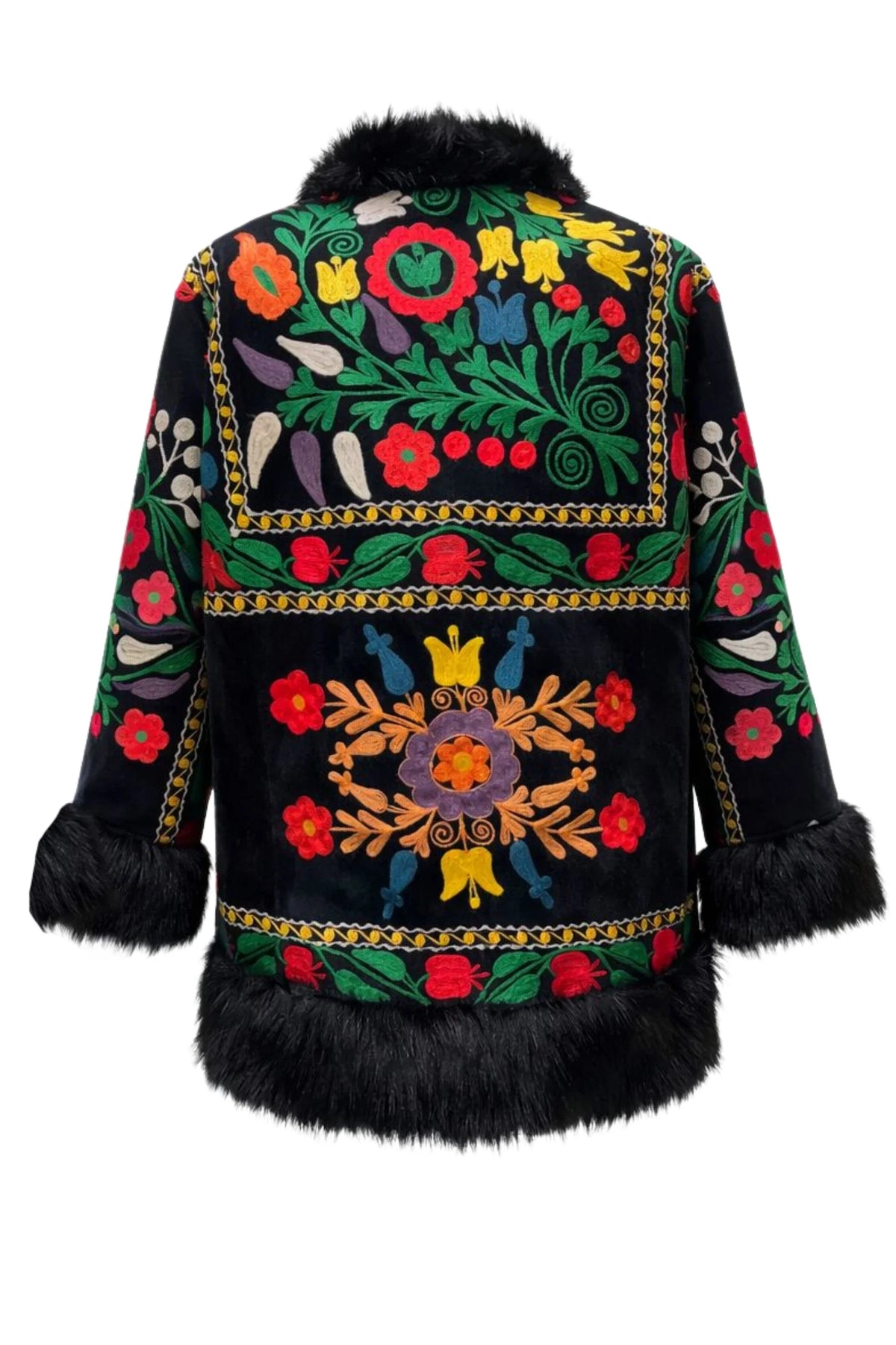 Alessi Floral Faux Fur Jacket