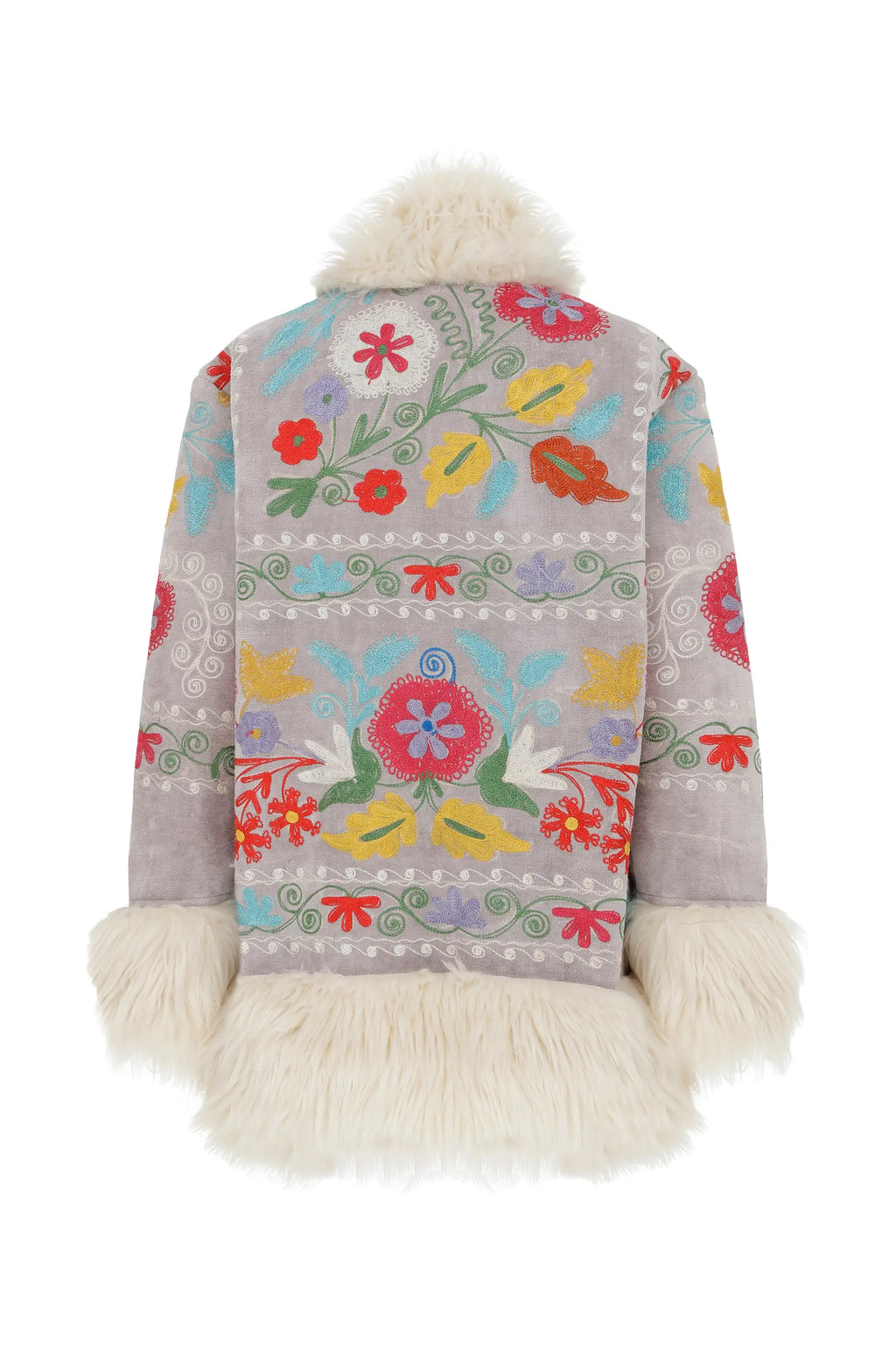 Alessi Floral Faux Fur Jacket
