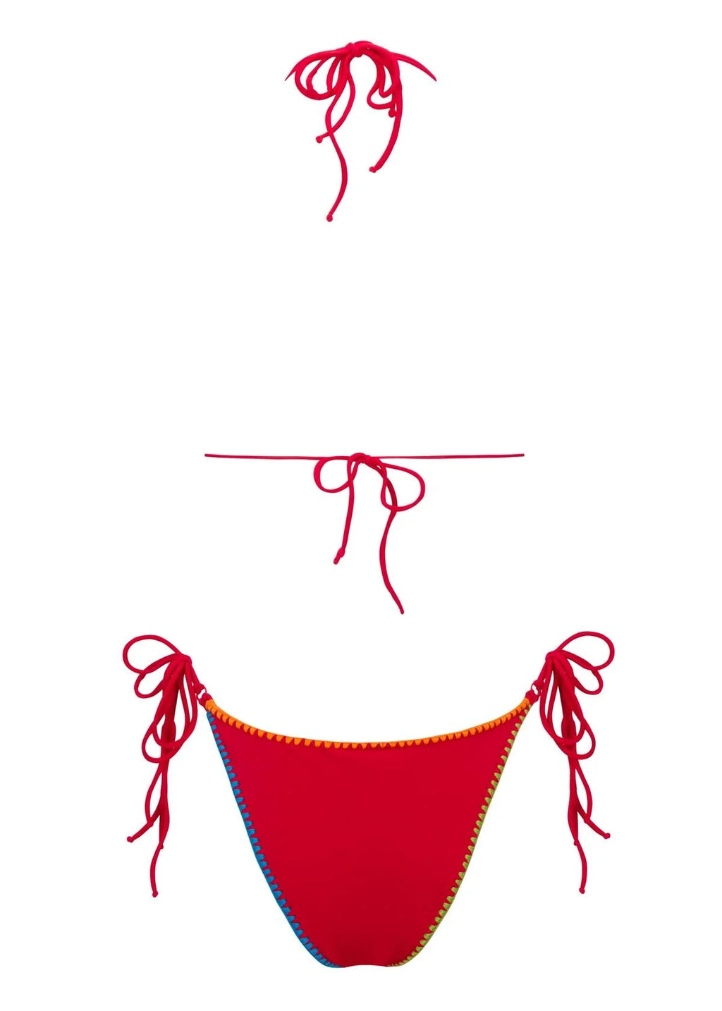 Deja Hand-Embroidered Bikini In Red