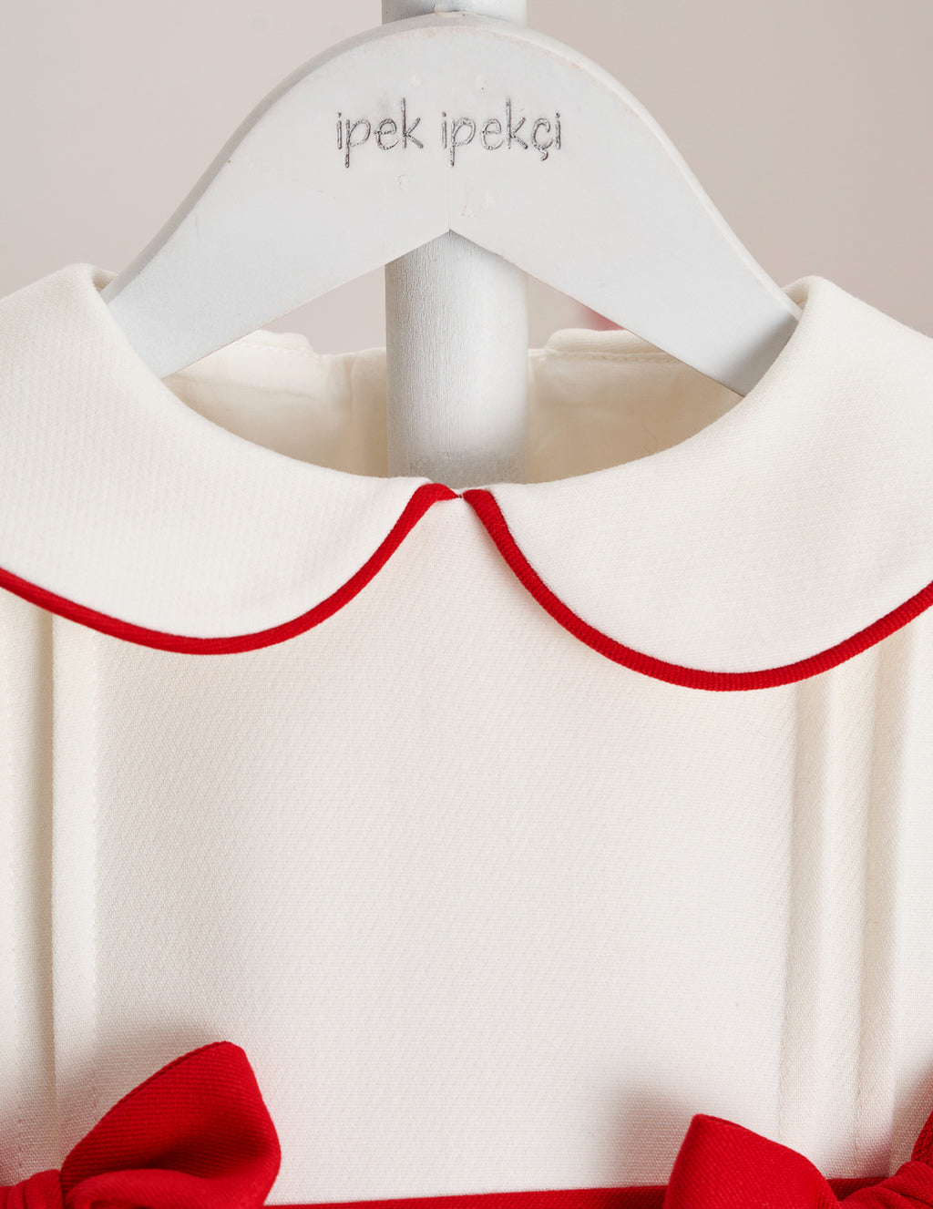 Red Detail Double Skirt Embroidered Dress