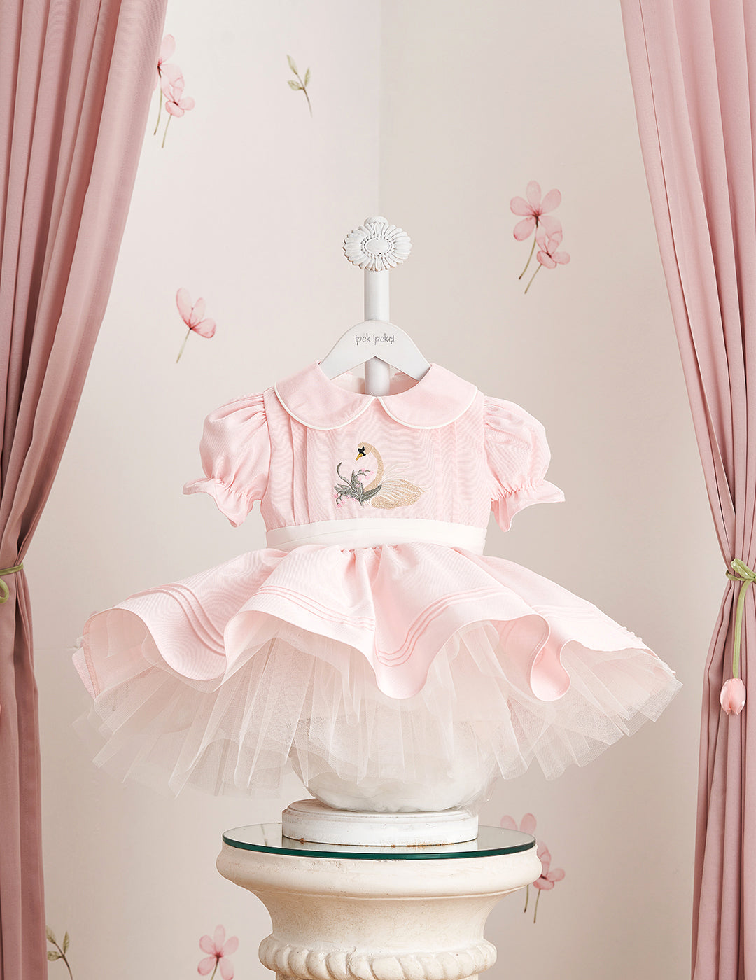 Swan Embroidered Birthday Dress
