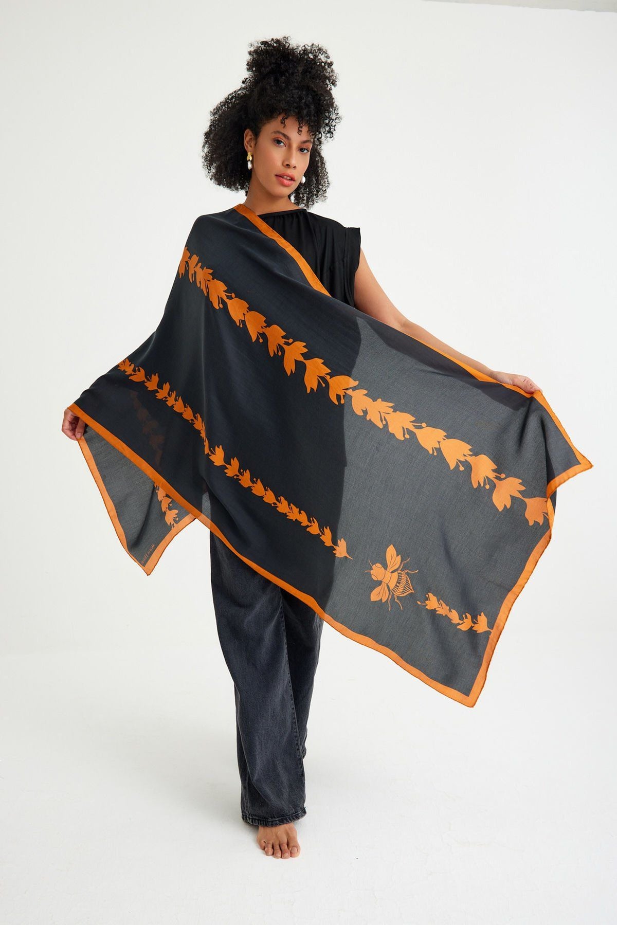 Tulip Mara Silk Cotton Scarf - 90 X 200 Cm