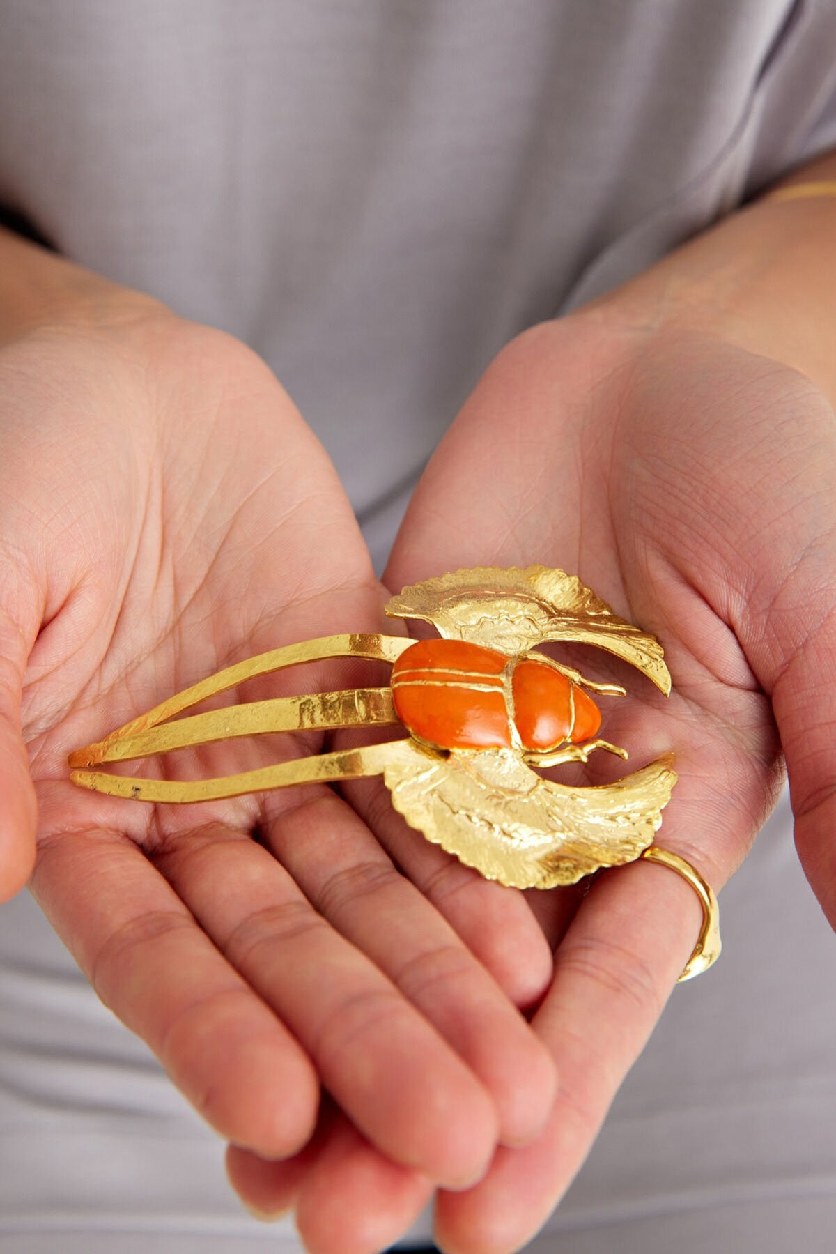 Khepera Orange Hair Clip