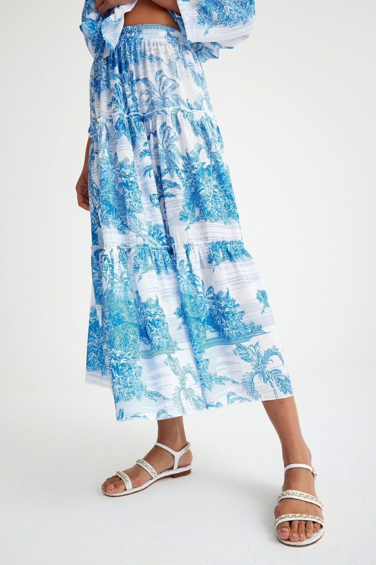 Toile de Jouy Azure Skirt
