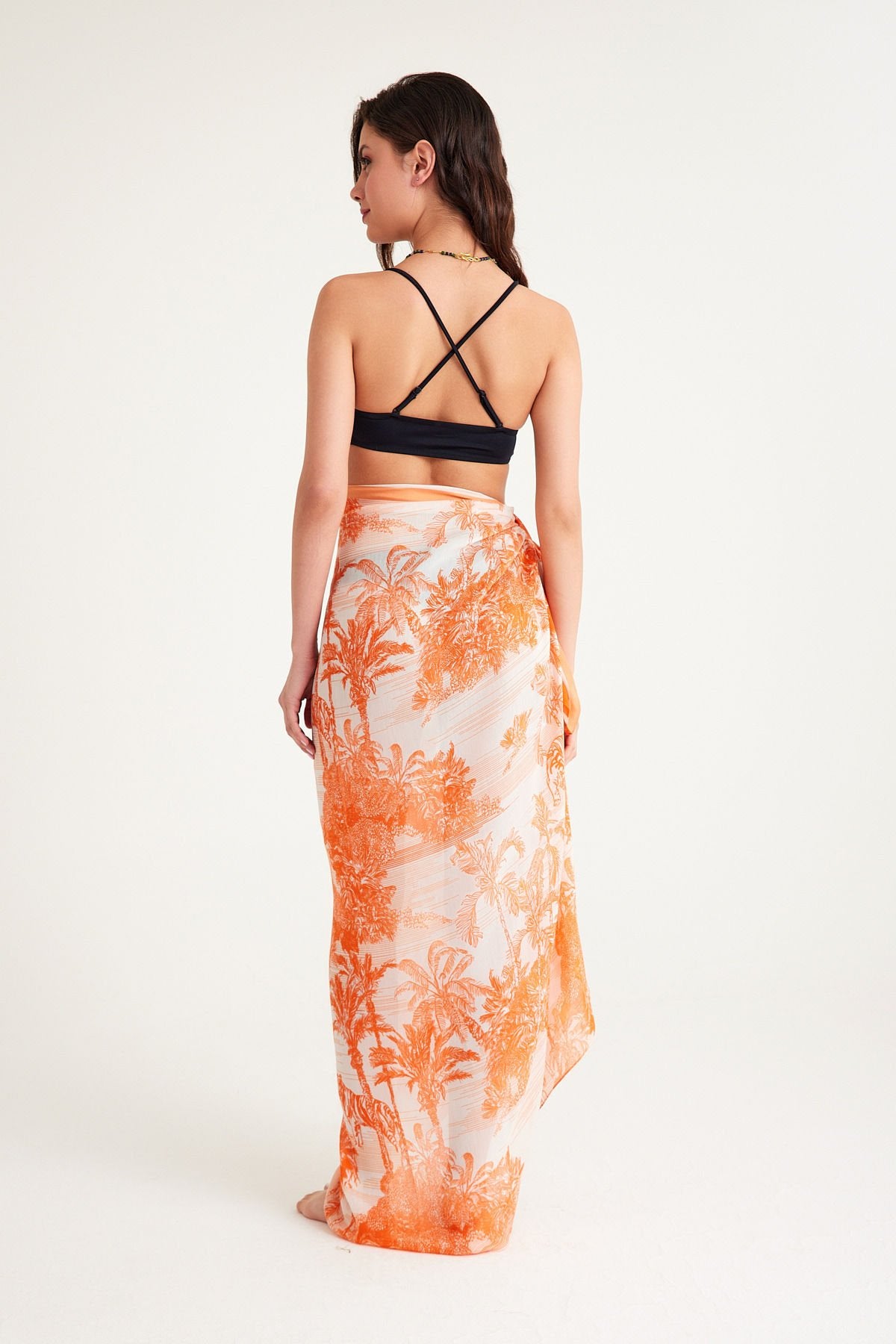 Toile de Jouy Orange Bloom Pareo - 160 X 140 Cm Silk Cotton
