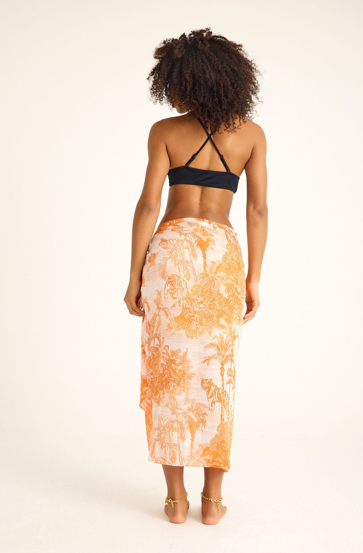 Toile de Jouy Orange Bloom Pareo - 160 X 140 Cm Silk Cotton