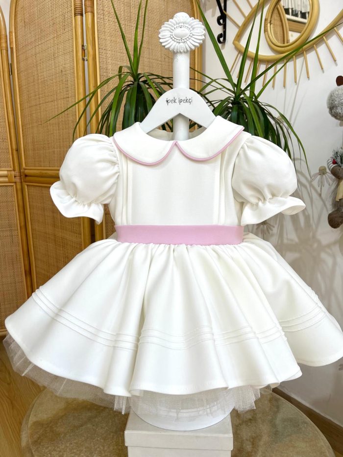 Pink Detail Ribbed Birthday Dress