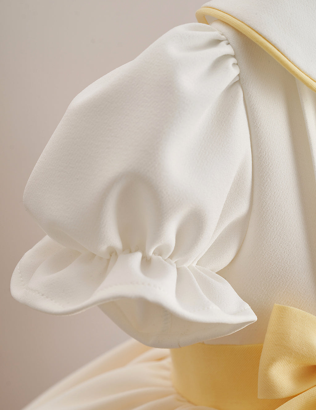 Yellow Detail Double Skirt Embroidered Dress