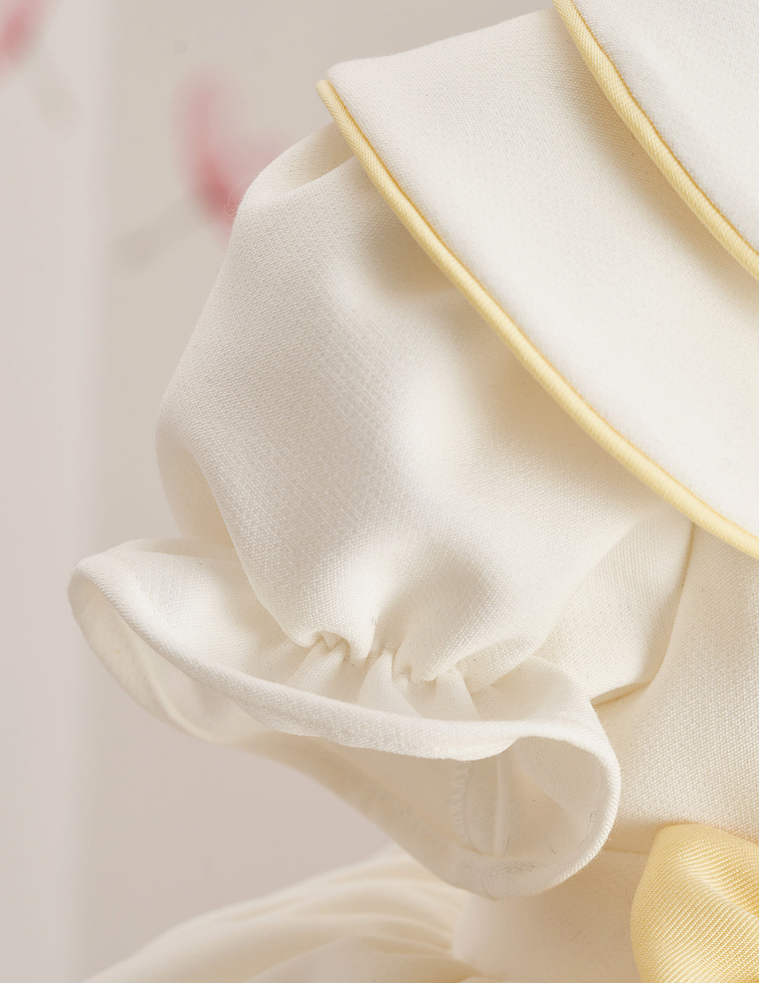 Yellow Detail Double Bow & Peter Pan Collar Embroidered Dress
