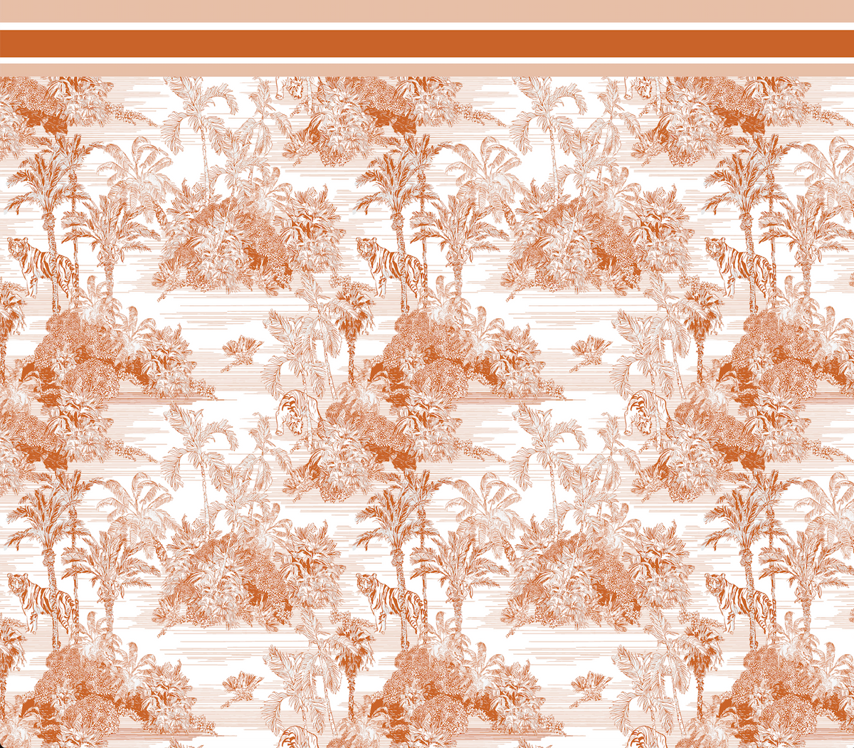 Toile de Jouy Orange Bloom Pareo - 160 X 140 Cm Silk Cotton