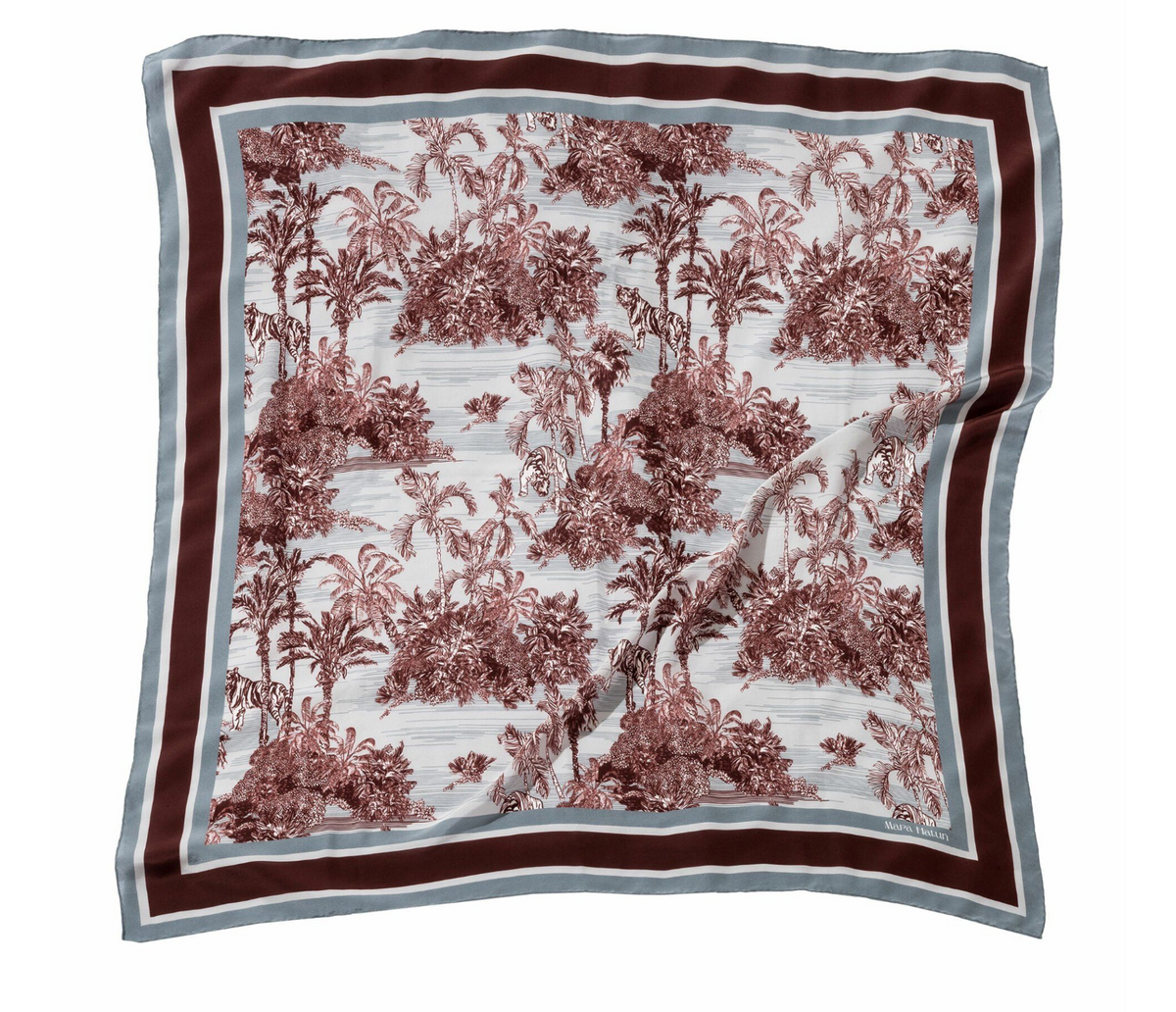 Toile de Jouy Jackie Silk Scarf / Scarf - 140 X 140 Cm