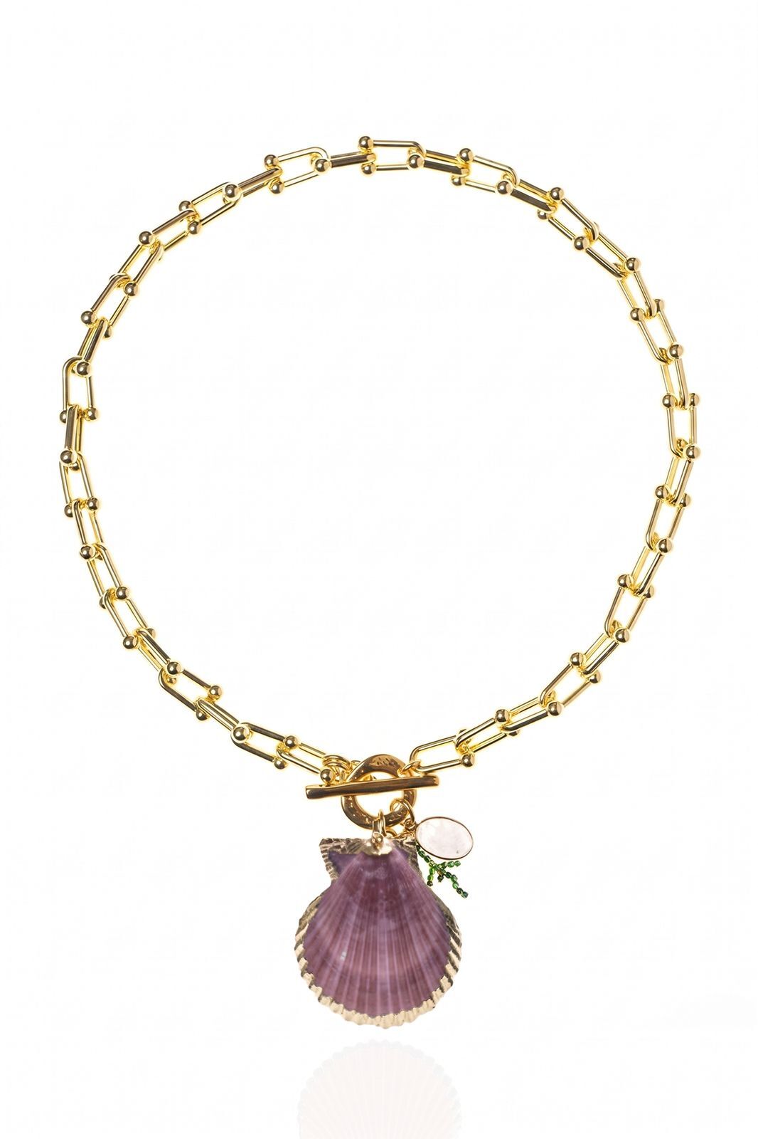 Serena Shell Midye Necklace, Purple