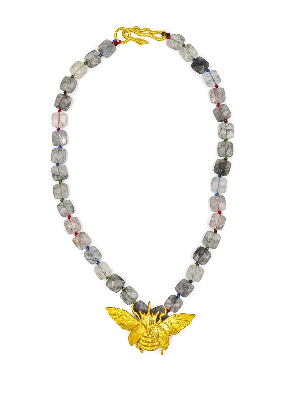 Smoky Queen Bee Kuvars Gemstone Necklace
