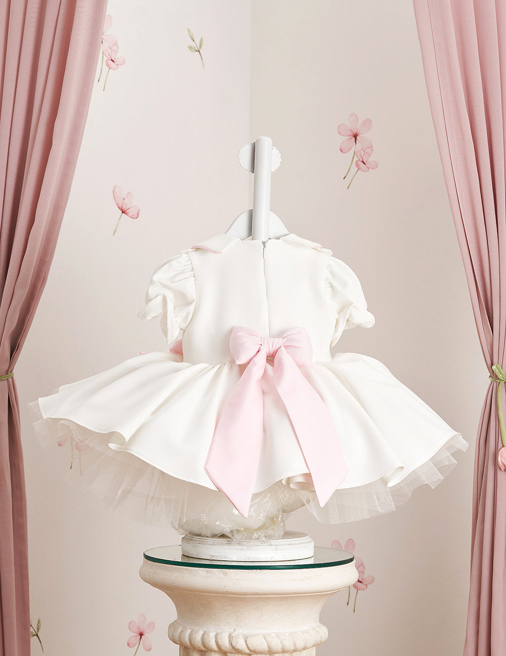 Bunny Embroidered Scalloped Dress