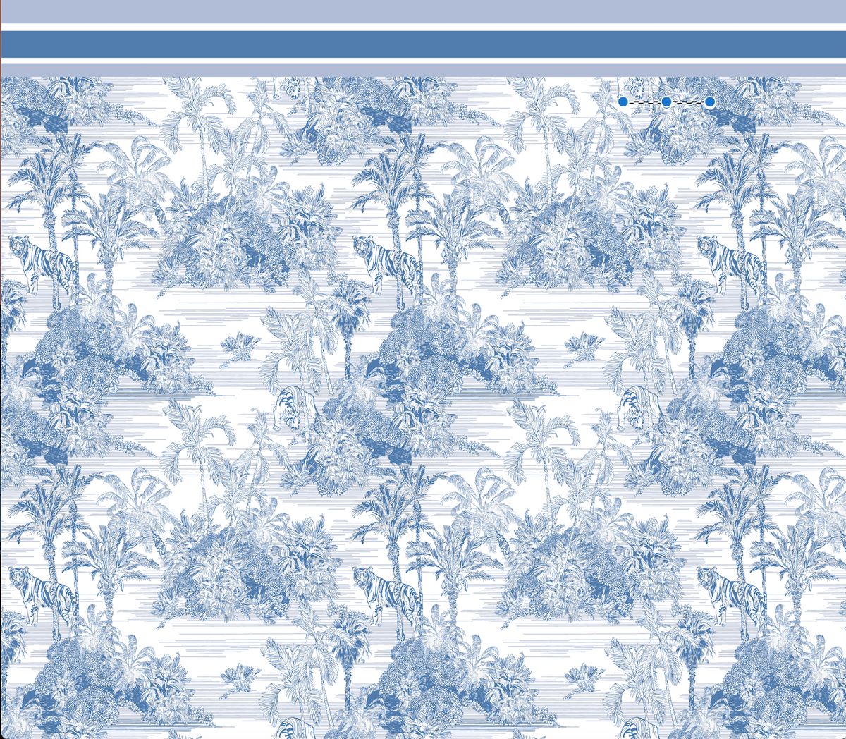 Toile de Jouy Azure Pareo - 160 X 140 Cm Silk Cotton