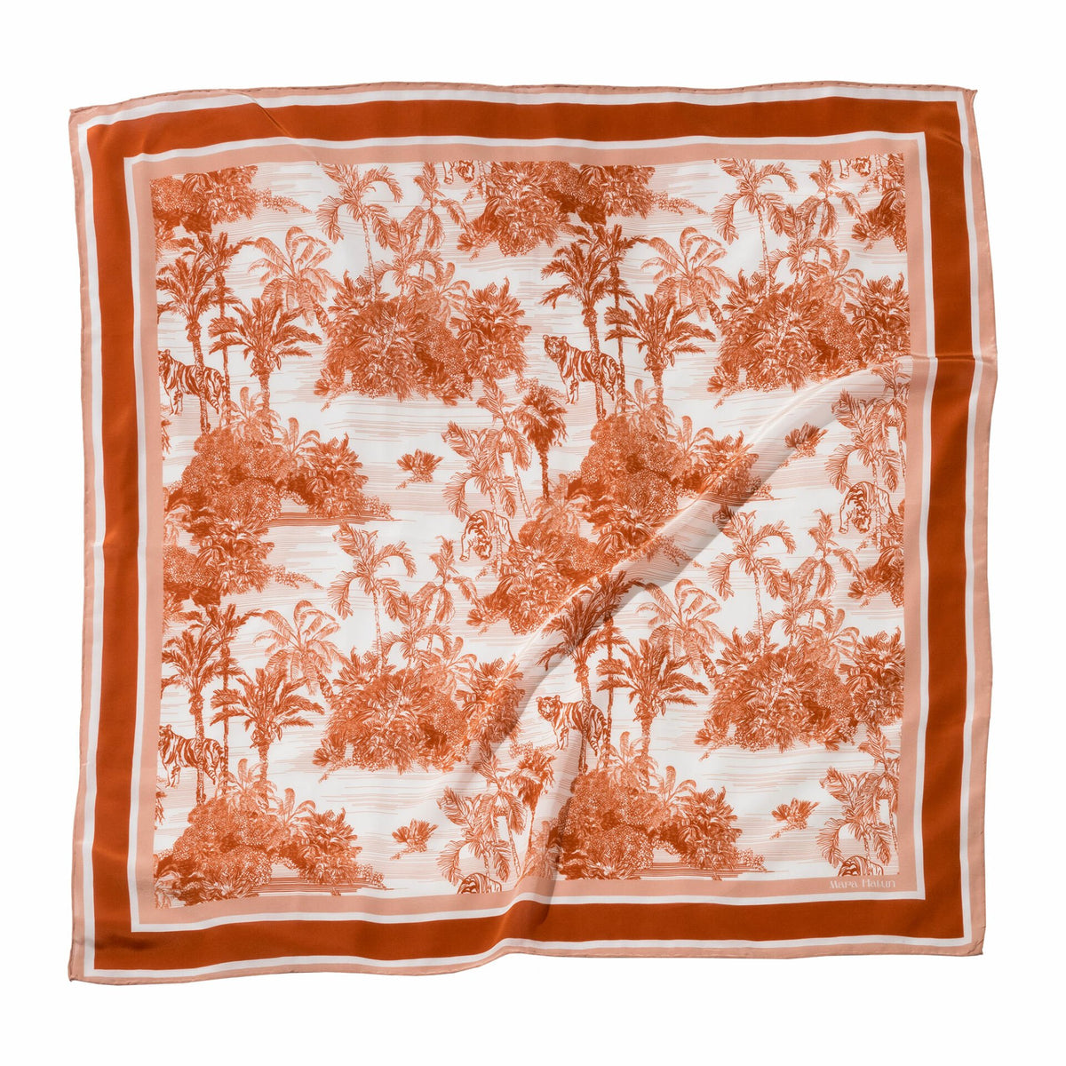 Toile de Jouy Orange Bloom - 140 X 140 Cm Silk Scarf