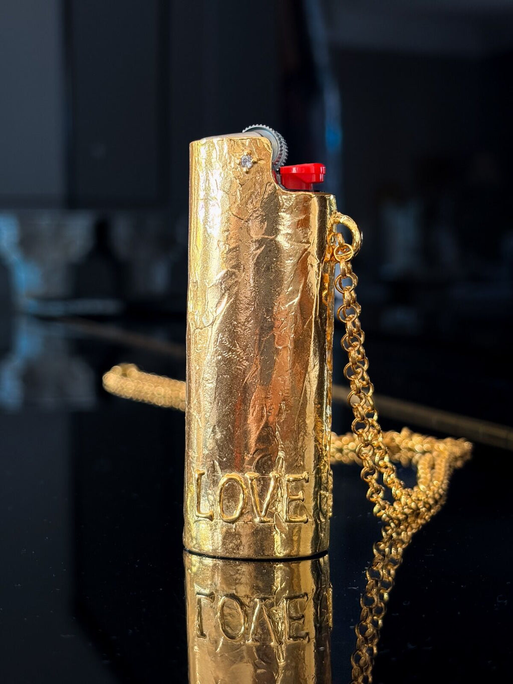Love Is Fire Lighter Holder Necklace
