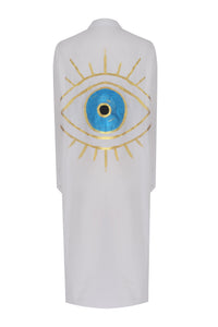 Evil Eye White Gold Designer Beach Dress