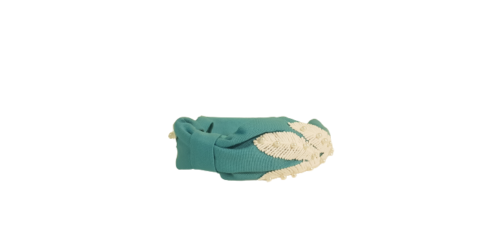 Designer Headband Baby Blue Leaves