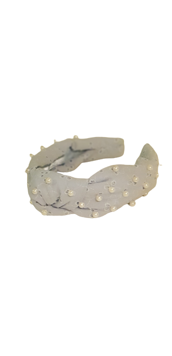 Designer Headband Baby Blue Pearl