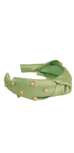 Designer Headband Mint Pearl