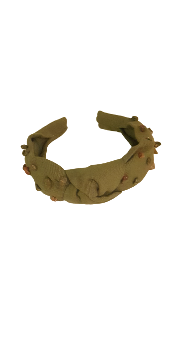 Designer Headband Matt Cyrstal Green
