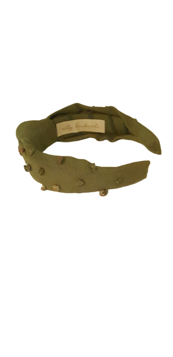 Designer Headband Matt Cyrstal Green