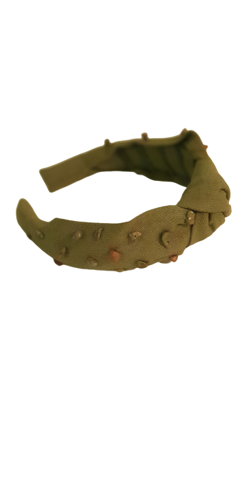 Designer Headband Matt Cyrstal Green