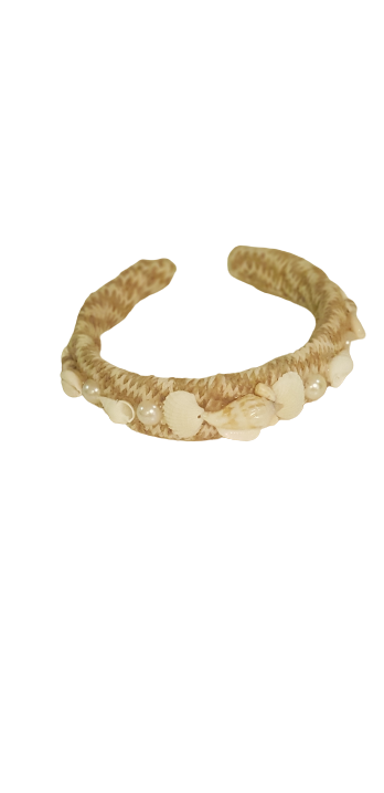 Designer Headband Seashell Straw