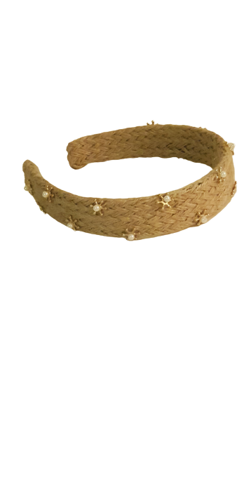 Designer Headband Golden Straw