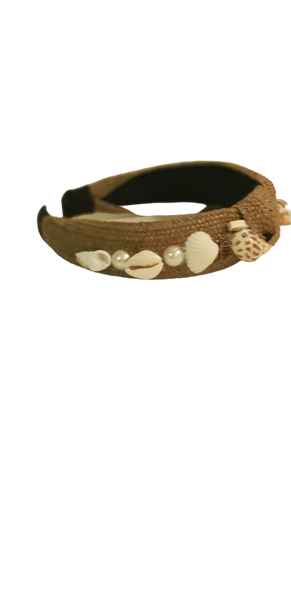 Designer Headband Seashell Dark Brown