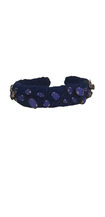 Designer Headband Cobalt Crystal