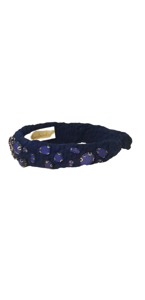 Designer Headband Cobalt Crystal