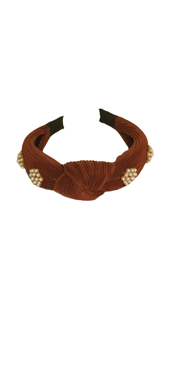 Designer Headband Bordouex Velvet Pearl