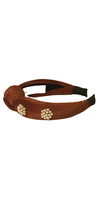 Designer Headband Bordouex Velvet Pearl