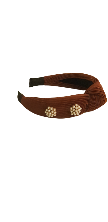 Designer Headband Bordouex Velvet Pearl