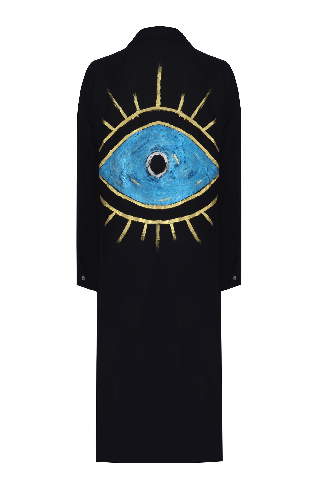 Evil Eye Black Gold Designer Beach Dress