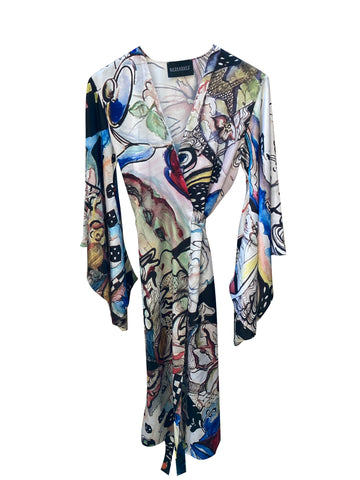 Blossoming Designer Colorful Silk Kimono