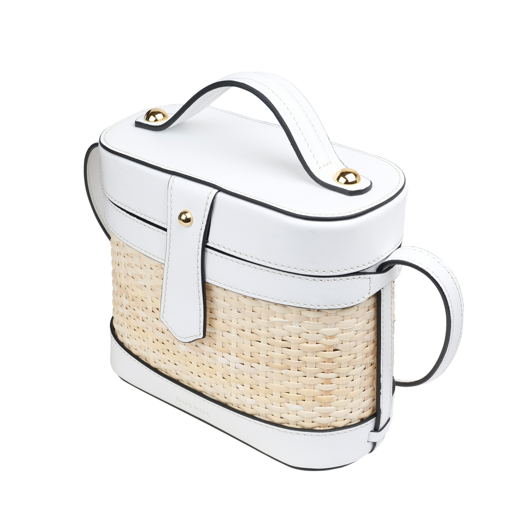 حقيبة دورا ديزاينر بامبو بيضاء