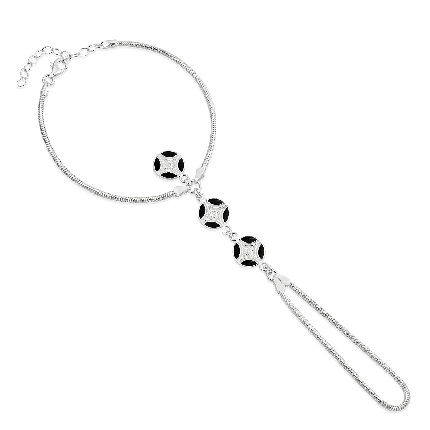 Mari  Black Finger Bracelet S