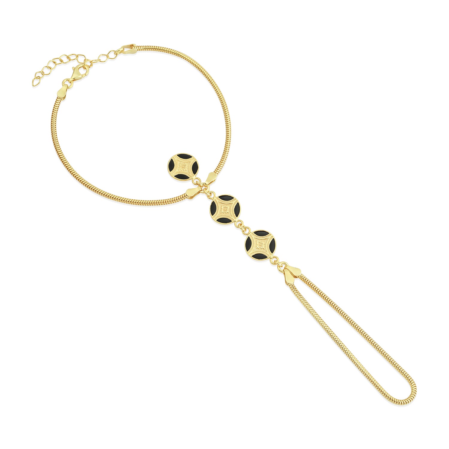 Mari  Black Finger Bracelet G