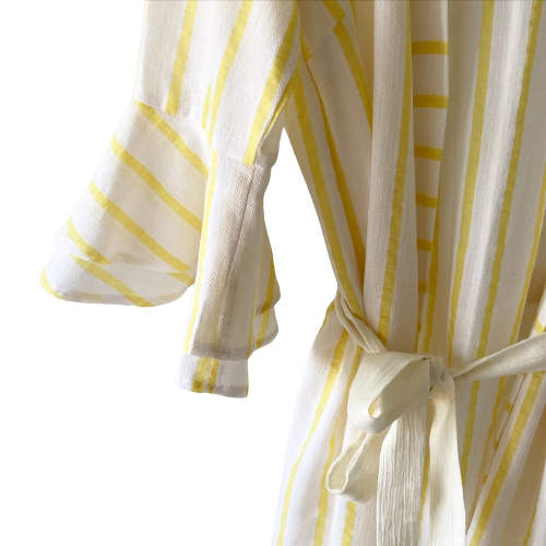 Designer Summer Yellow Stripes Beach Dress