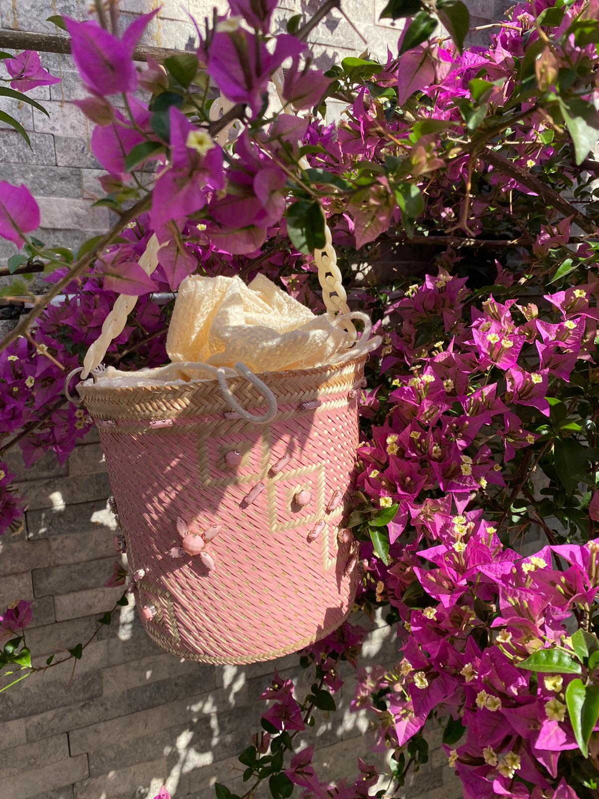 Designer Bucket Bag Pink