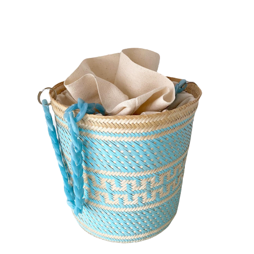 Designer Bucket Bag Blue